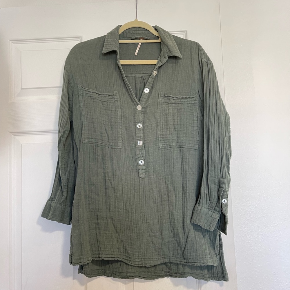 Free People Button Down Tunic- Cover Up